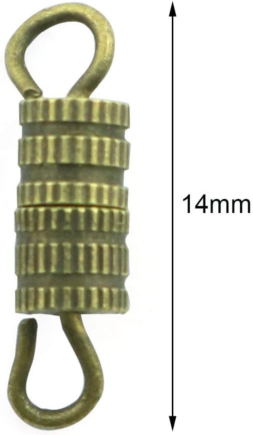 Barrel Screw Clasps 50PCS Bronze Screw Barrel Jewelry Necklace Bracelet Clasps Connectors 4x13.5mm