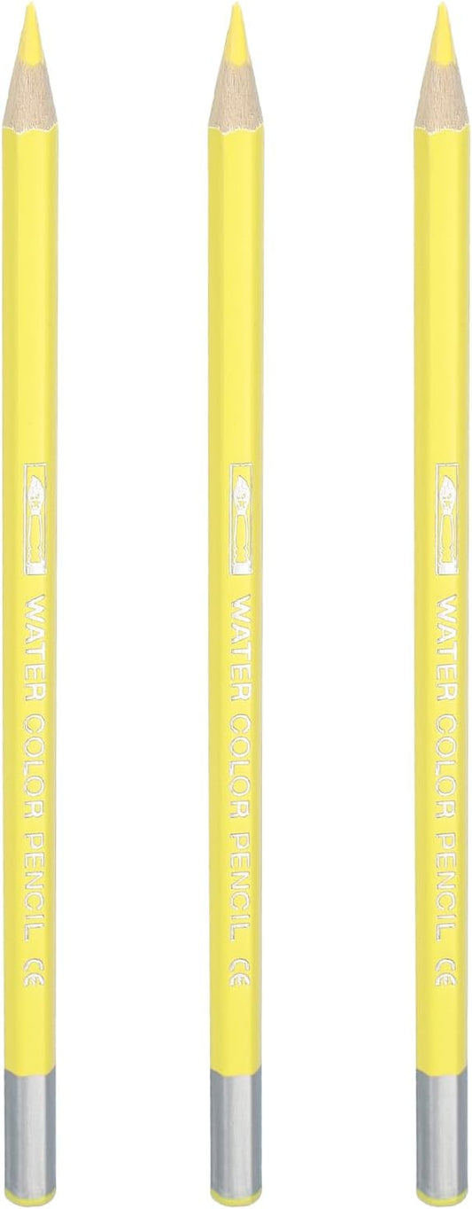 PATIKIL Watercolor Pencils, Lemon Yellow Color Pencil Set Sketch Coloring Drawing Colored Pencils Bulk Artist Drawing Supplies for Adult Coloring Book Blending, 3 Pcs