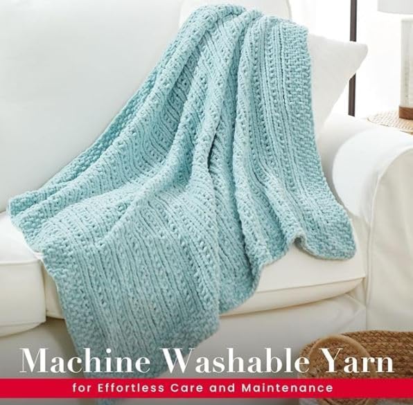 Premier Yarns Parfait Chunky Chenille Yarn 3.5 Oz 6 Super Bulky Weight 3 Pack Bundle with Bella's Stitch Place Holders (Lagoon)