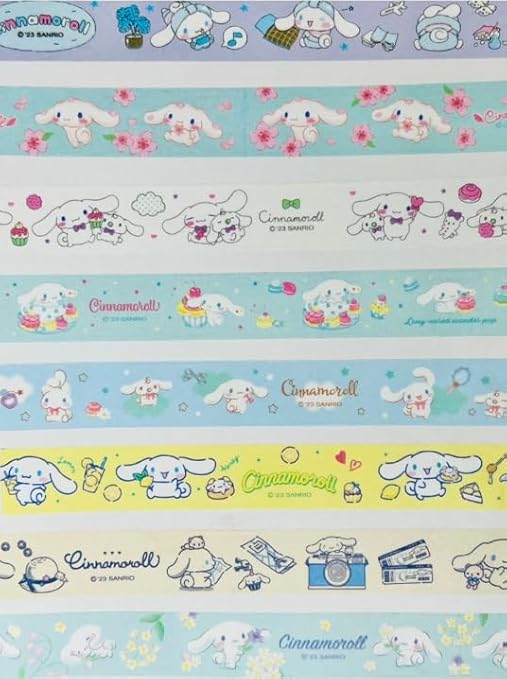 Cute Masking Tape, Washi Tape Set, 8 Pack, 0.6 Inch Wide (SkyBlue)