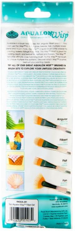 Royal & Langnickel Aqualon Wisp Filbert Artist Brush Set, 5-Piece