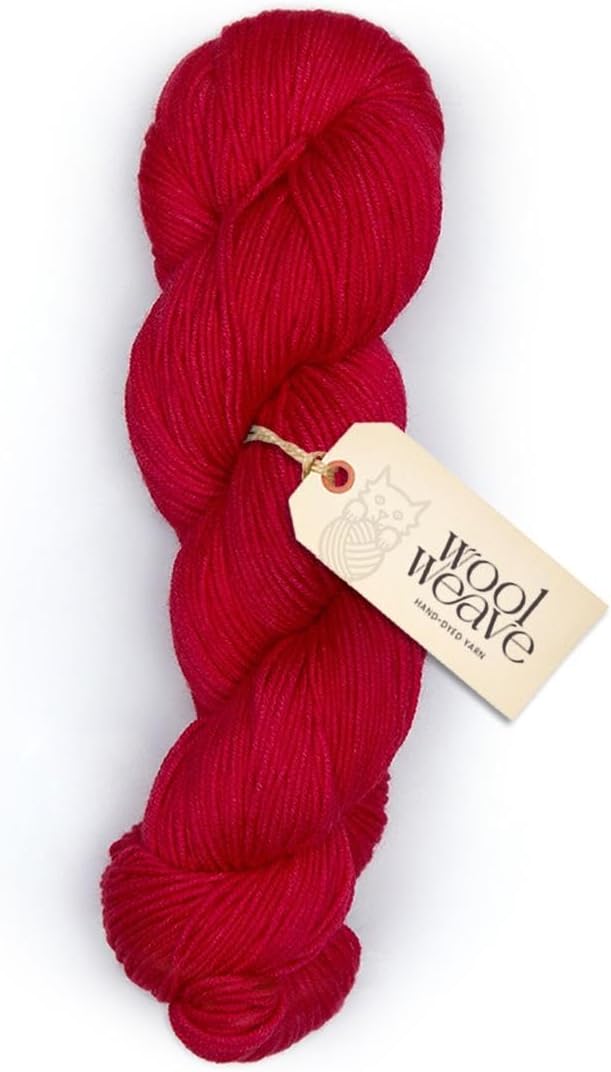 Superwash Merino Wool Yarn for Knitting & Crocheting - Premium Hand Dyed Yarns, 100gr, 240 Yards Dk Weight - Luxurious, Soft & Durable Red Wool Yarn