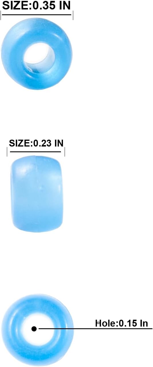 Gxueshan 1000 Pcs Acrylic Plastic Transparent Yellow Pony Beads 6x9mm Large Hole Pens Hair Braiding Bulk Kandi Beads for Friendship Bracelet Necklace Jewelry Making Kit