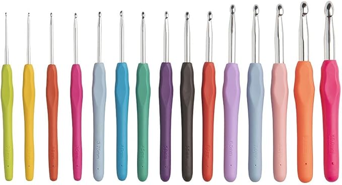 Knit Picks WeCrochet 15 Piece Expanded Bright Crochet Hook Set with Ergonomic Handles