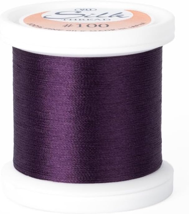 YLI Threads Silk Thread – 100 wt Fine Japanese Silk for Appliqué, EPP, and Quilting - Amethyst