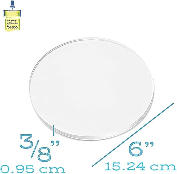 gel press monoprinting print plate – 6” circle gel plate - printmaking supplies - reusable gel printing plate for press art for card making, scrapbooking, journaling, arts and crafts, home decor