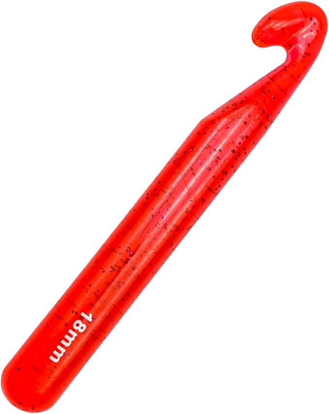 Hobekoee 18mm Large Crochet Hook for Chunky Yarn,Ergonomic Crochet Needles for Arthritic Hands,Plastic Crystal Smooth Crochet Hooks for Handmade DIY Crocheting