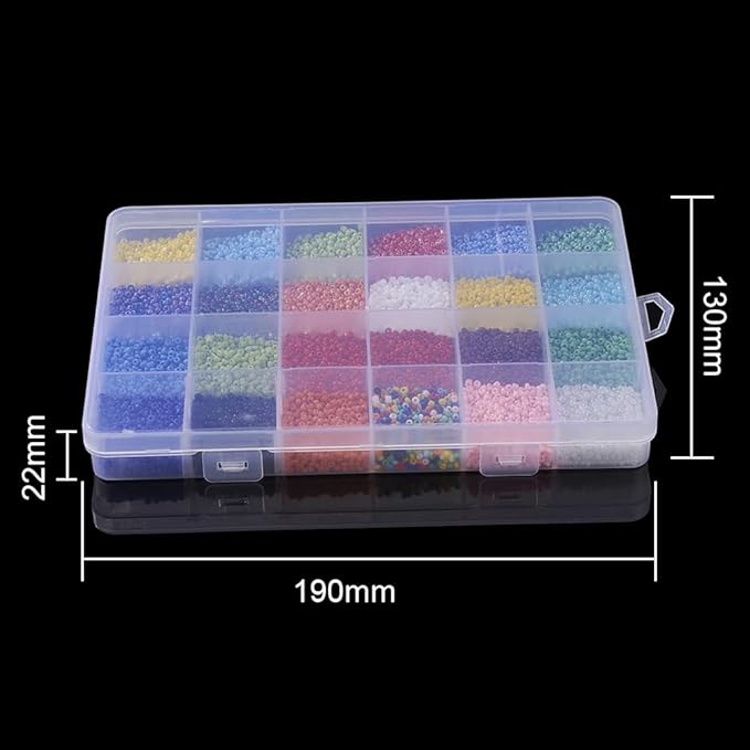 2mm Glass Seed Beads Jewelry Making Kit, 2 Boxes 48 Colors Small Bead Friendship Bracelet Set with Pendants, Letter Beads & Elastic Cord, Gift for Craft Enthusiasts