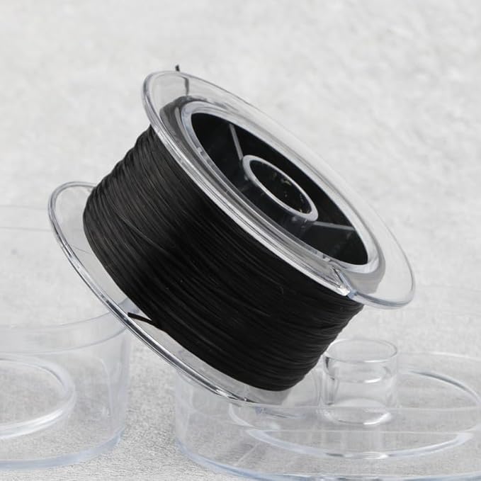 Elastic Bracelet String Cord Stretch Bead Cord for Jewelry Making and Bracelet Making Kits Transparent Stretchy String for Bracelets (Black 160ft/50M(0.8mm))