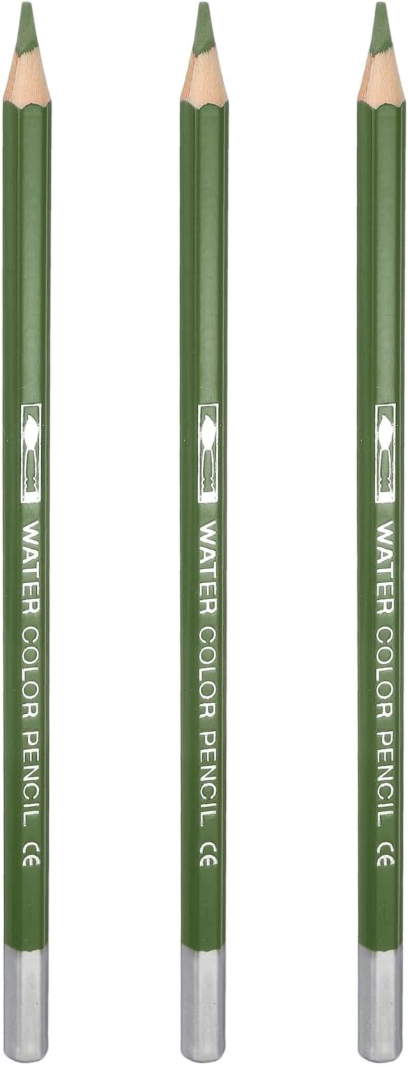 PATIKIL Watercolor Pencils, Olive Green Color Pencil Set Sketch Coloring Drawing Colored Pencils Bulk Artist Drawing Supplies for Adult Coloring Book Blending, 3 Pcs