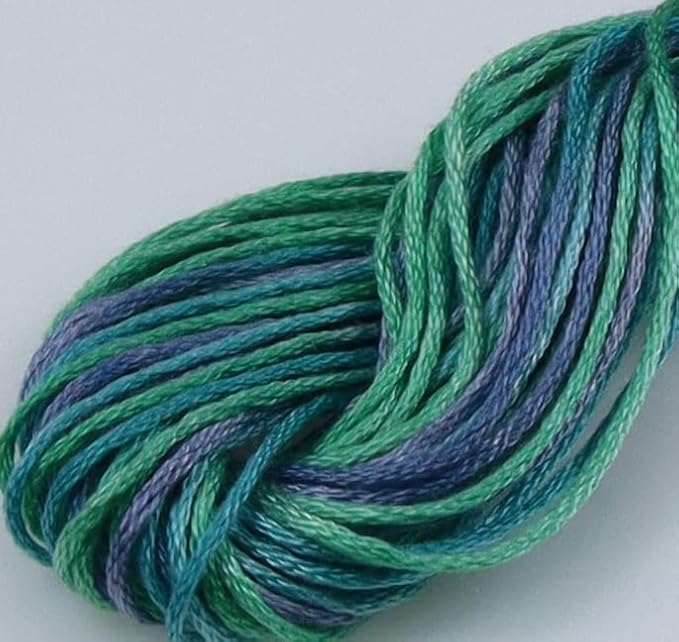 KCS Big skeins of 25 Meters Size 25 Color Variegated Cross Stitch Stranded Threads,6 skeins,4030