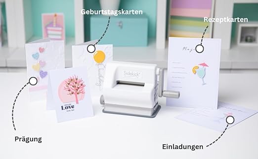 Sizzix Sidekick Starter Kit 661770 Portable Manual Die Cutting & Embossing Machine for Arts & Crafts, Scrapbooking & Cardmaking, 6.35 cm Opening, 2.5" Opening, White