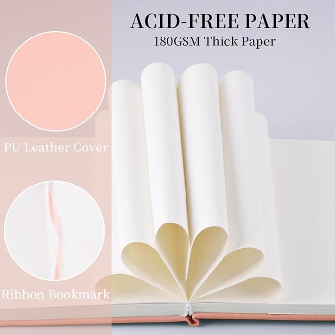 Hardcover 96Pages Blank Sketch Book for Drawing, Small 5.7x4.1 Pocket Journal Notebook for Travel, 180gsm Thick Paper Diary Notebooks for Work, PU Cover Memo for Writing. Pink