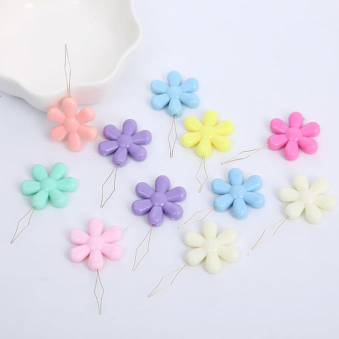 40 PCS Needle Threader Set, Flower Shape Colorful Needle Threader Kit Used for Hand Sewing Cross Stitch Repair Clothing, Assorted Colors Designed for Mending Clothes