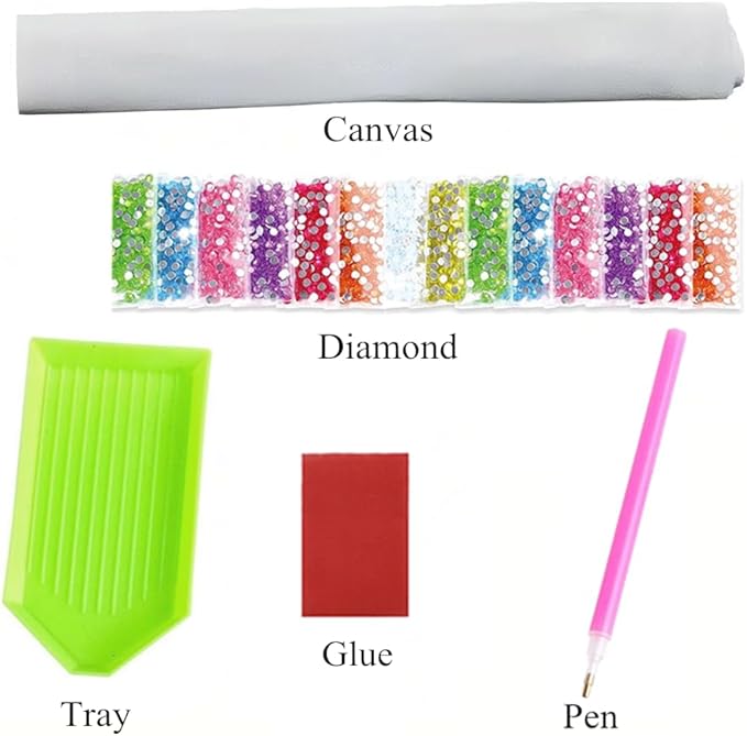 NIHO-JIUMA Diamond Painting Kits Cartoon Sports Car, DIY Full Drill Diamond Art for Teens, Home Wall Decoration (30 X 40 cm/12 X 16 inches)