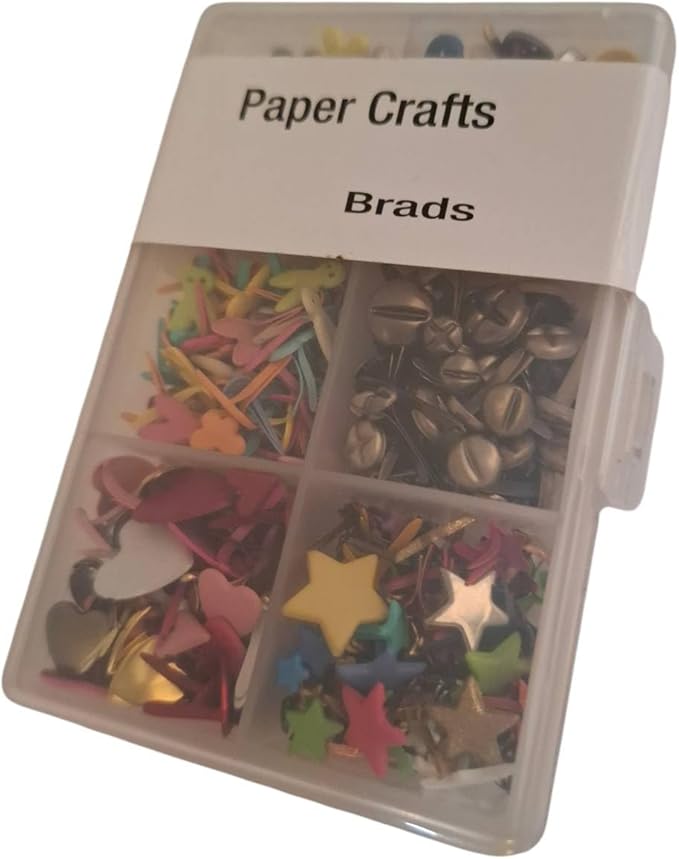LLY Spring & Summer Craft Brads Set, 445PCS Assorted Shapes, Scrapbooking Fasteners Kit, Card Making& Creative Projects, DIY Paper Crafts Supplies