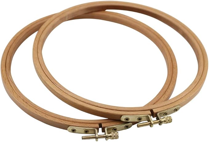 2 pack 7 inch embroidery hoop, guofa 18cm beech wood cross stitch hoops, decorative hanging embroidery frame for needlepoint sewing project