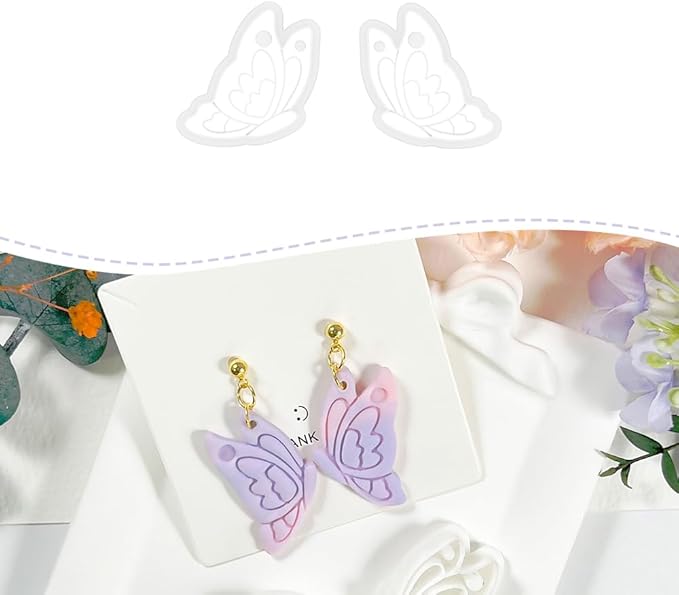Xaekicr Butterfly Wings Polymer Clay Cutters – Clay Cutters for Earrings Making, Polymer Clay Molds for Jewelry DIY, Clay Tools for Handmade Crafts