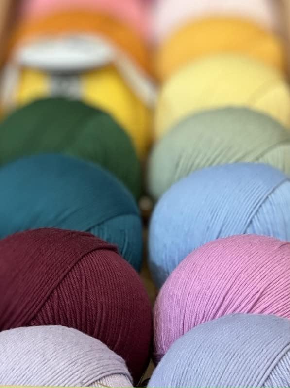 About Strings Totally Cotton Yarn - GOTS Certified Organic DK Weight - Luxuriously Soft, No Splitting - Perfect for Baby, Amigurumi, Knitting & Crochet - (200g/468 Yards) 100g/Ball (Earl)