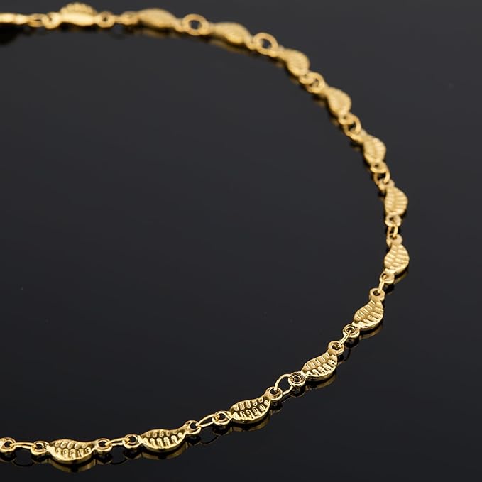 YOUBEIYEE 4 Meters Gold Plated Leaf Chain for Jewelry Making Stainless Steel Jewelry Making Chain Roll with Jewelry Accessories