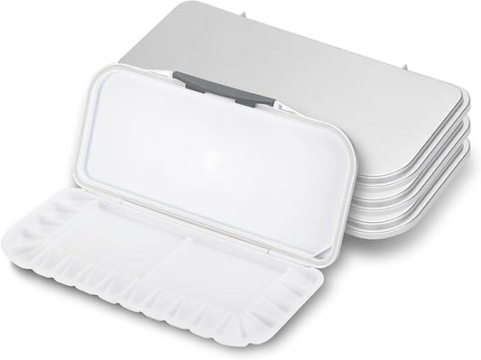 Mr. Pen Airtight Watercolor Palettes - 4 Pack, 18 Wells and 2 Mixing Areas, Folding Paint Tray with Lid