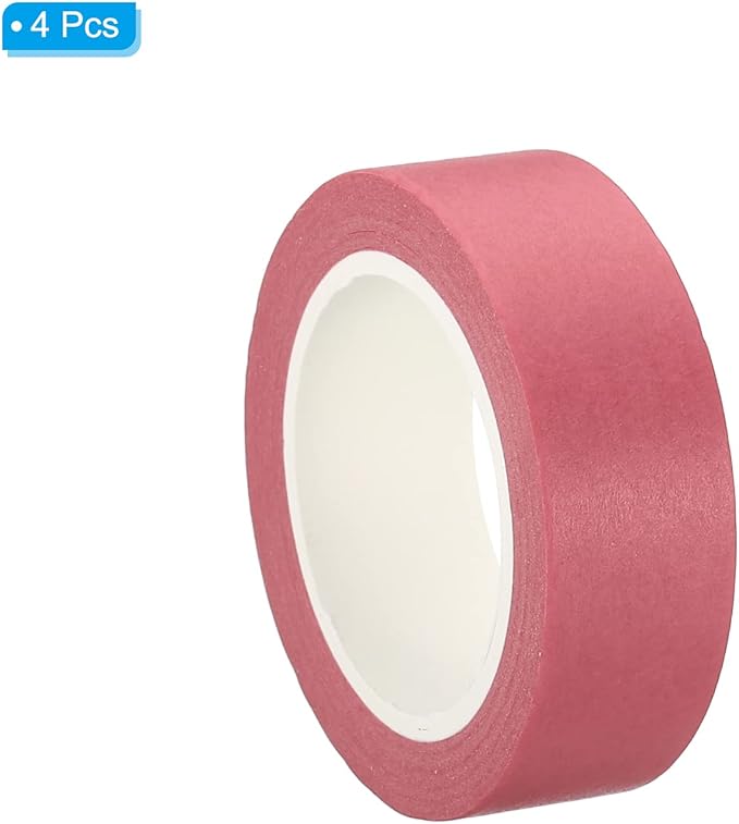 PATIKIL Holographic Washi Tape 0.59 Inch x 10.93 Yards, 4 Roll Self Adhesive Masking Sticker for DIY Art Craft Wrapping Decoration, Bright Pink