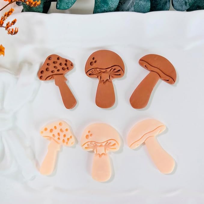 Xaekicr 3pcs Mushroom Clay Cutters – Polymer Clay Cutters for Earrings, Textured Clay Molds, Clay Tools for Polymer Clay Jewelry Making