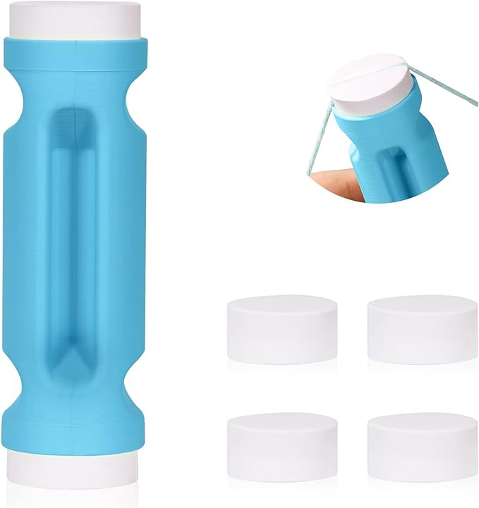 Crochet Loop Guide for Beginners, Durable Plastic 4" Crochet Holder with 6 Replaceable Sponges, Reusable Yarn Guide Tool Accessories for All Yarn Types, Easy Start Crochet Ring Aid (Blue)