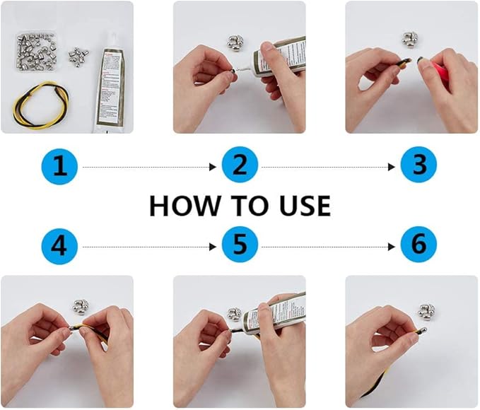 UNICRAFTALE Stainless Steel Cord Ends - 100pcs Leather End Caps 4/5/6/7/8mm Inner Diameter Terminators for Jewelry Making Kit, Stainless Steel Color