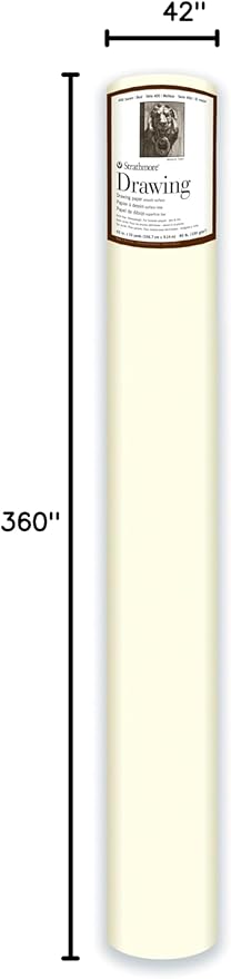 Strathmore (401-43) 400 Series Drawing Roll, 80 lb. Medium Surface, 42" x10 Yards, White