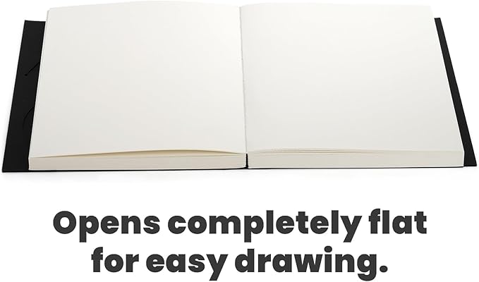 Elsjoy 3 Sizes Thick Black Sketchbook, A5/A4/B5 Blank Drawing Book Art Sketching Notebook for Painting, Watercolor, 128 Sheets/256 Pages Per Book, 100 GSM