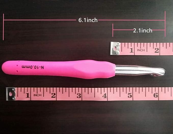 yarniss large ergonomic crochet hooks set 6.5mm 7.0mm 8.0mm 9.0mm 10.0mm (5 size)