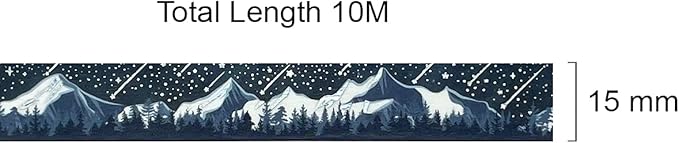 allydrew Gold and Silver Foil Washi Masking Tape, 15mm x 10M, Meteor Shower