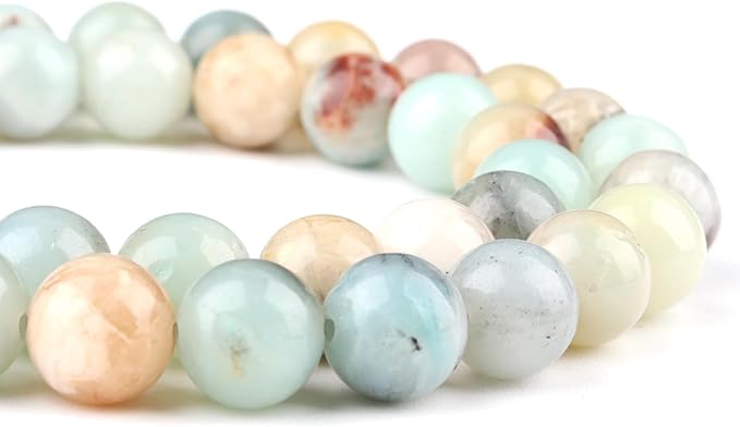 Natural Stone Beads Gemstone Beads for Jewelry Making - 6mm Round Loose Beads for Bracelets(59-62pcs, Amazonite)