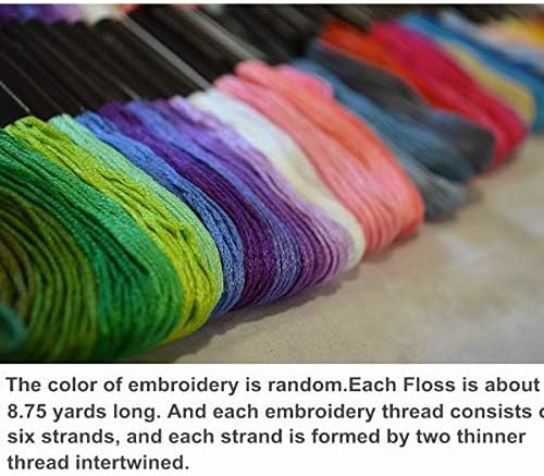 Vilihkc Rainbow Color Embroidery Floss 447 Skeins Per Pack with Cotton for Cross Stitch Threads Bracelet Yarn Craft Floss Embroidery Floss Set