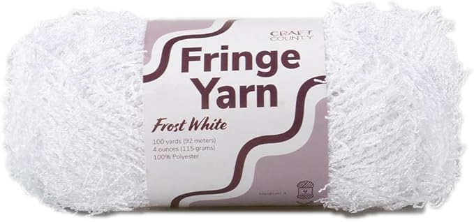 Craft County Fringe Yarn – Medium 4 Polyester Yarn for Scrubby Cloths, Personalized Gifts, and More!
