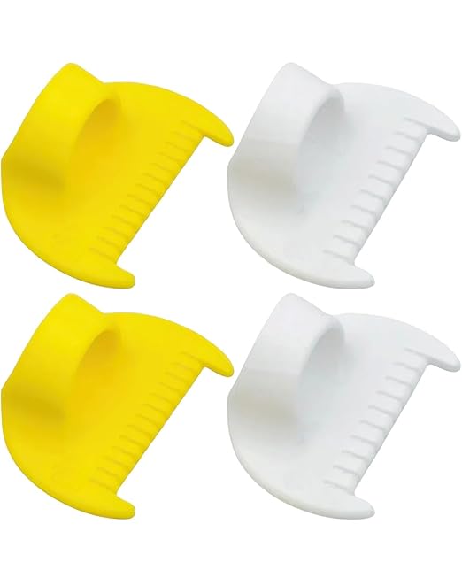 4 PCS Sewing Tool Set - Edge Stitch Lock and Sewing Gauge, Blanket Stitch Guide Tool for Hand Sewing, Quilting, Hemming & Crafts - White & Yellow with 3 mm & 4 mm