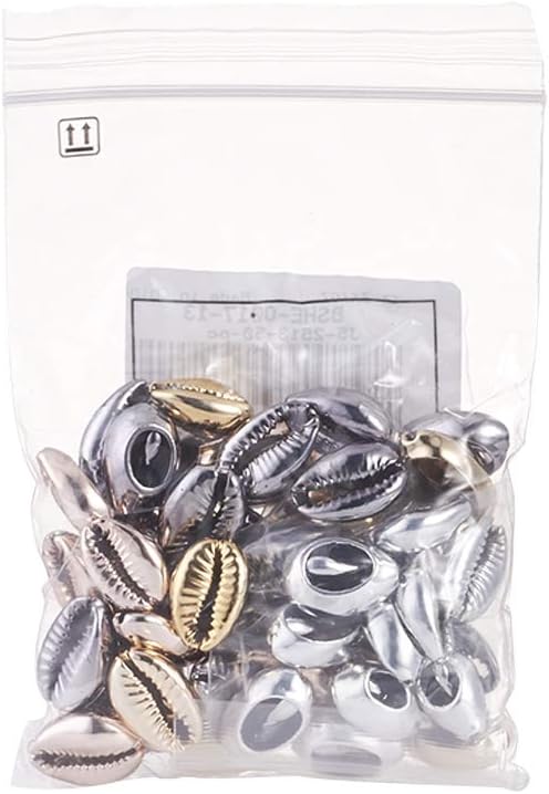 Cheriswelry 50pcs Electroplated Shell Beads Cowrie Shells Spiral Sea Shell Summer Beach Loose Spacer Beads for Bracelet Craft Jewelry Making Vase Filler Fish Tanks Home Decoration 15~20mm