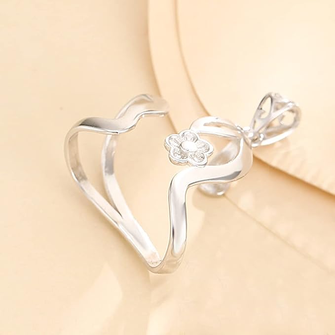 925 Silver Pendant Blank for 23X33mm Irregular Cabochons Pendant Setting Jewelry Finding Component for Charm Necklace Making