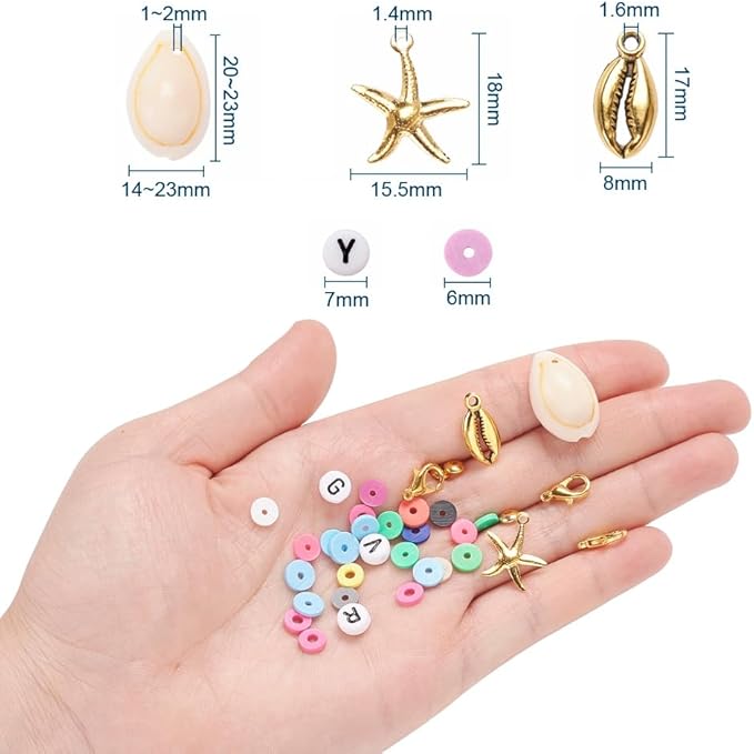 2938 Pcs Clay Beads Bracelet Making Kit, Flat Preppy Beads for Friendship Bracelets, Polymer Clay Bead with Charms for Jewelry Making
