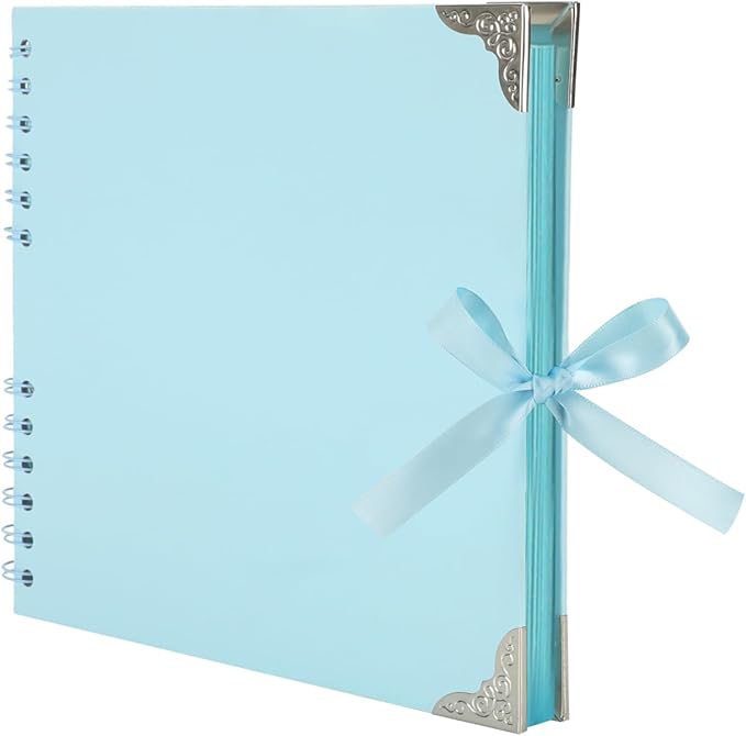 Scrapbook (8 x 8 inch) Scrapbook Album 60 Pages Ideal for Your DIY Scrapbooking Albums Wedding and Anniversary Family Photo Album (blue)