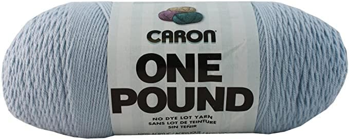 Caron One Pound Sky Blue Yarn - 2 Pack of 454g/16oz - Acrylic - 4 Medium (Worsted) - 812 Yards - Knitting/Crochet