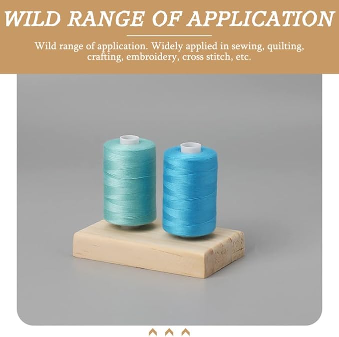 2 Pcs Wooden Thread Holder Embroidery Thread Rack Sewing Wire 2 Spool Stand for Embroidery Quilting