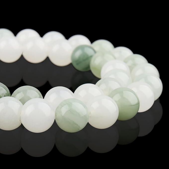 Natural Stone Beads for Jewelry Making - 8mm Gemstone Round Beads for Bracelets(44-47pcs, Tianshan Quartzite Jade)