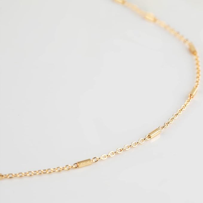 32.8ft 18K Gold Plated Jewelry Making Chain Bulk with 50pcs Jump Rings and 20pcs Lobster Clasps, Solid Brass Tube Bar Cable Link Chain Necklace Bracelet DIY Craft Chains