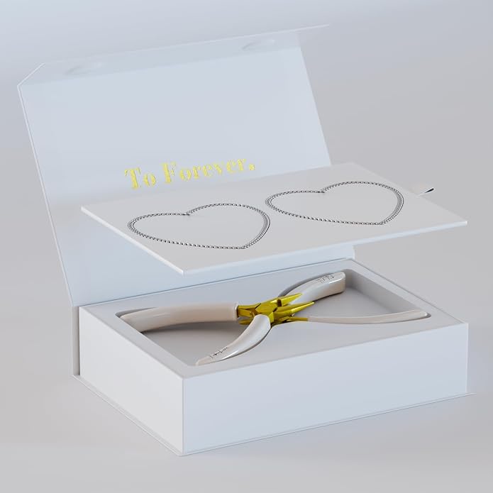 FabuLove Permanent Bracelet Kit – DIY Bracelet Making Kit For Couples, Friendship Bracelets – Gift for Anniversary, Valentine’s Day & Date Night Activity - His and Her Bracelets
