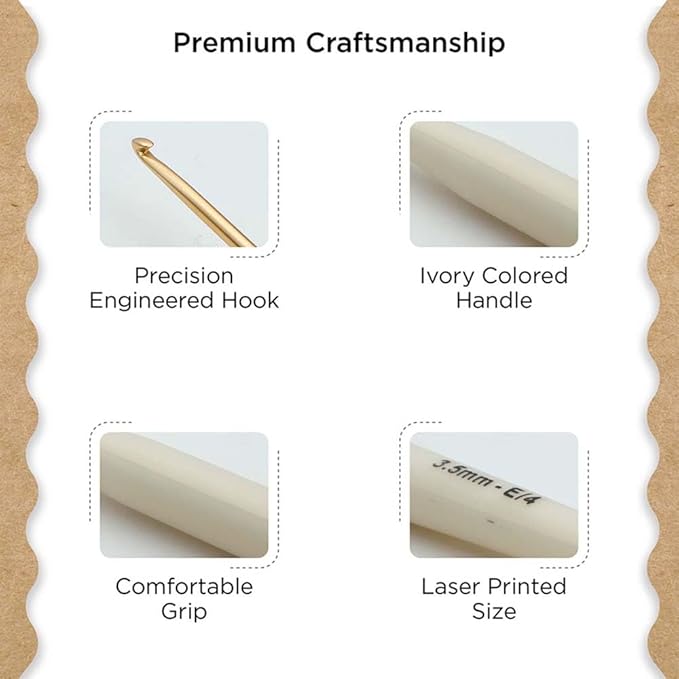 Knitter’s Pride Pearl Aluminum Crochet Hook – US Size E (3.5mm)