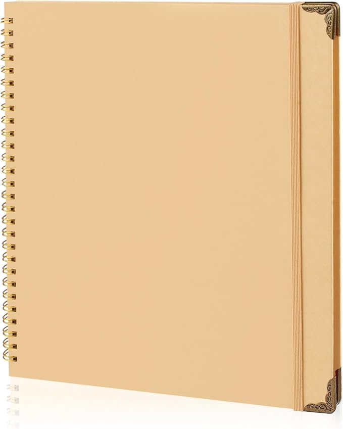 Joyberg Scrapbook 80 Pages, Scrapbooking Supplies 10 x 10 In, Scrapbook Album Suitable for Album Memory Book Wedding, Anniversary Family, DIY Craft Projects (Brown)