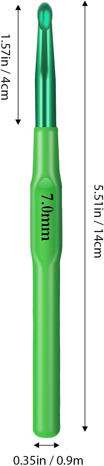 Ergonomic Crochet Hook, Crochet Needles, Ergonomic Handle Crochet Hook, Colorful Soft Handle Knitting Needles, Suitable for Beginners and Experienced Crochet Enthusiasts (7.0mm)