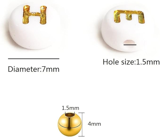 Amaney 2000pcs Beads Kits,Letter Beads and Gold Spacer Beads for DIY Bracelet Necklace Craft Jewelry Making Colorful